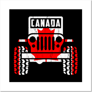 Canada Flag Jeep Canadian America Flag Jeep Vintage Jeep Men/Women/Kid Jeep Gift Posters and Art